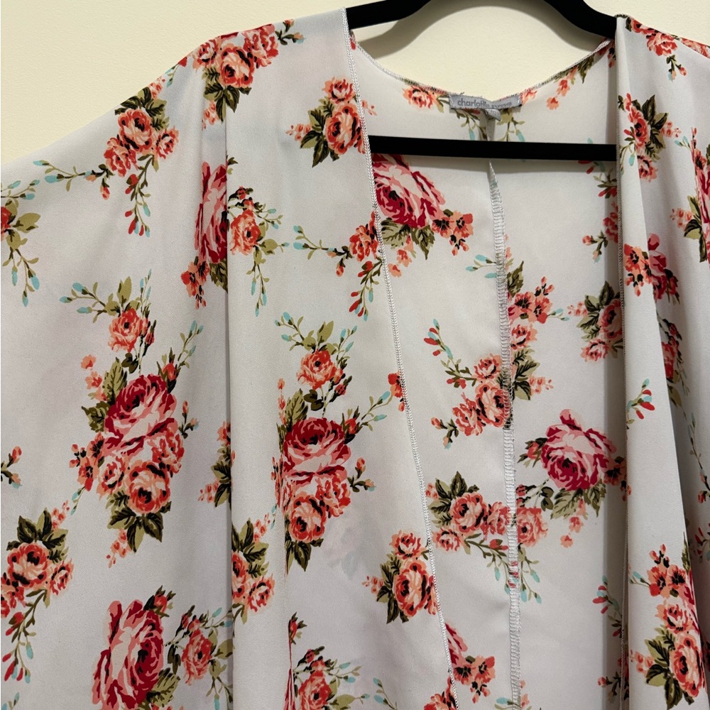 Charlotte Russe Floral Open-Front Top